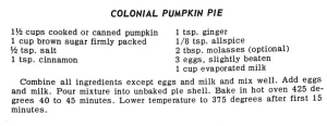 Colonial Pumpkin Pie
