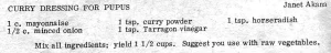 Curry Dressing for Pupus
