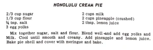 Honolulu Cream Pie