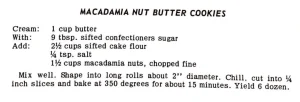 Macadamia Nut Butter Cookies