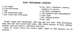 Maui Persimmon Cookies