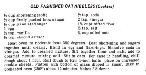 Old Fashioned Oat Nibblers (Cookies)