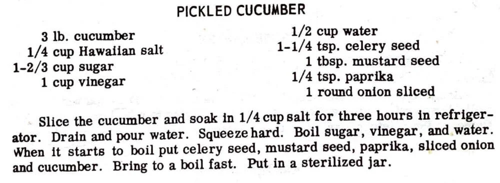 Pickled Cucumber - Kau Kau Chronicles