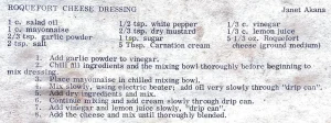 Roquefort Cheese Dressing