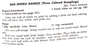 San Shoku Dango (Three Colored Dumplings)