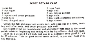 Sweet Potato Cake