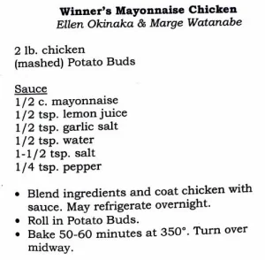 Winner’s Mayonnaise Chicken
