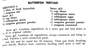 Butterfish Teriyaki