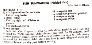 Fish Sunomono (Pickled Fish)