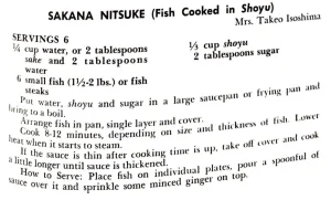 Sakana Nitsuke (Fish Cooked in Shoyu)
