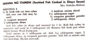 Sakana No Itameni (Sauteed Fish Cooked in Shoyu Sauce)