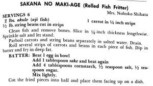 Sakana No Maki-Age (Rolled Fish Fritter)