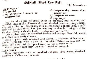 Sashimi (Sliced Raw Fish)