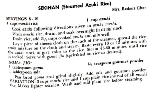 Sekihan (Steamed Azuki Rice)