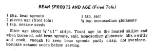 Bean Sprouts and Age (Fried Tofu)