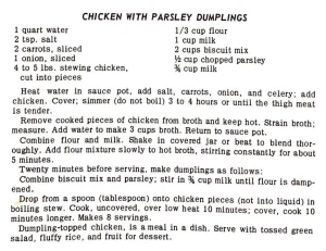 Chicken With Parsley Dumplings