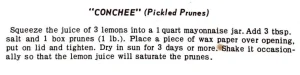 “Conchee” ( Pickled Prunes)