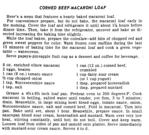 Corned Beef Macaroni Loaf