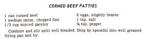 Corned Beef Patties