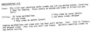 Grasshopper Pie #2