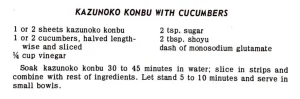 Kazunoko Konbu With Cucumbers