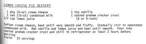 Lemon Cheese Pie Dessert
