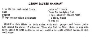 Lemon Sauteed Mahimahi