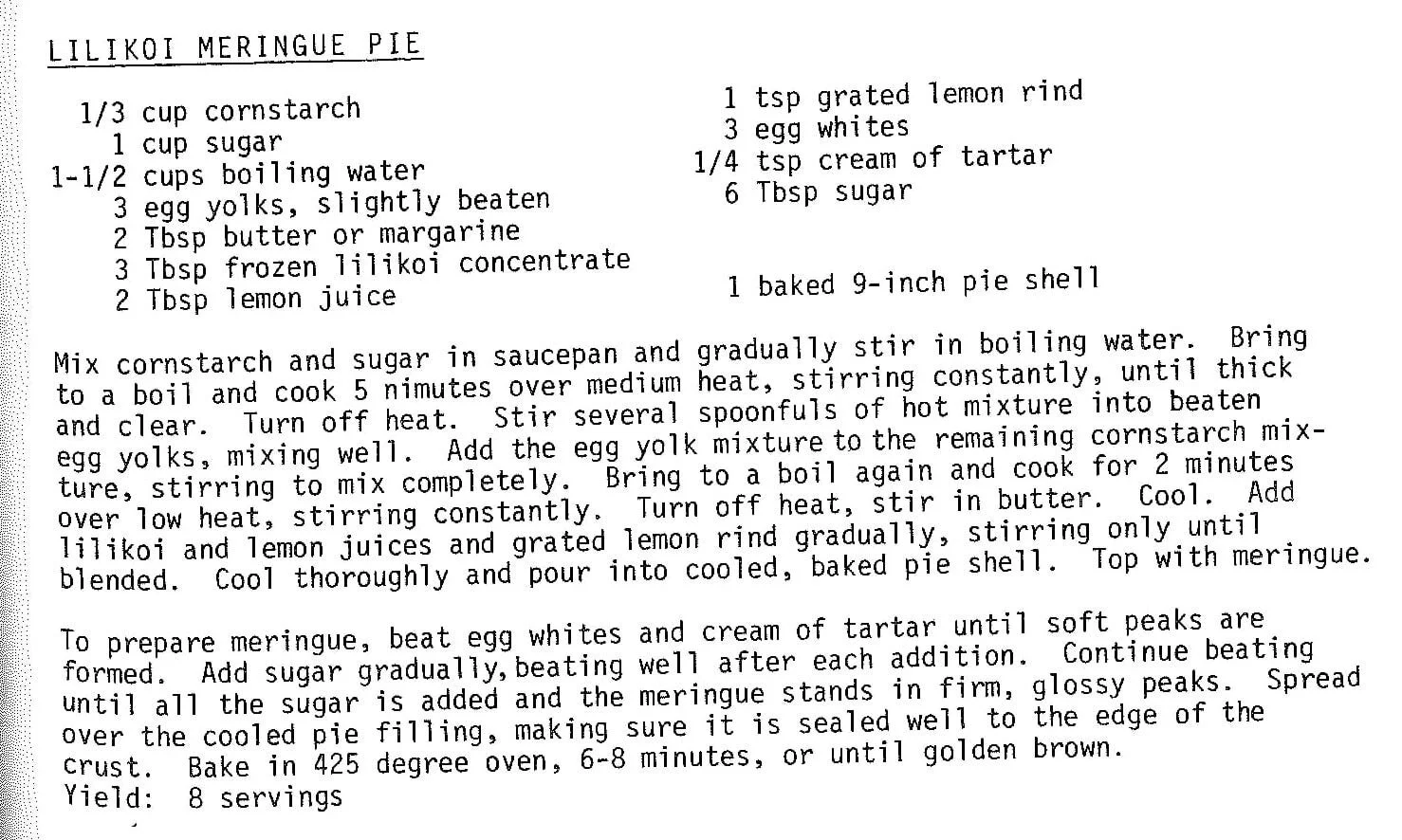 Lilikoi Meringue Pie - Kau Kau Chronicles