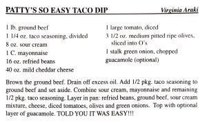 Patty’s So Easy Taco Dip