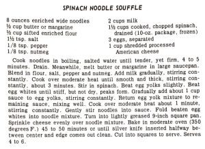 Spinach Noodle Souffle