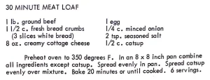 30 Minute Meat Loaf
