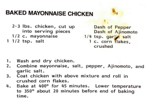 Baked Mayonnaise Chicken