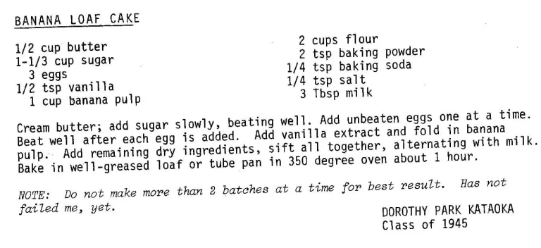 Banana Loaf Cake