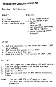 Blueberry Cream Cheese Pie