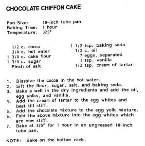 Chocolate Chiffon Cake