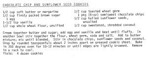 Chocolate Chip and Sunflower Seed Cookies