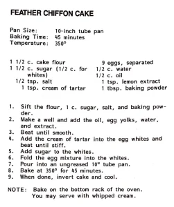 Feather Chiffon Cake