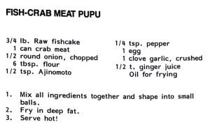 Fish-Crab Meat Pupu