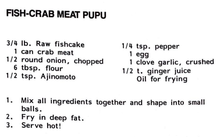 Fish-Crab Meat Pupu