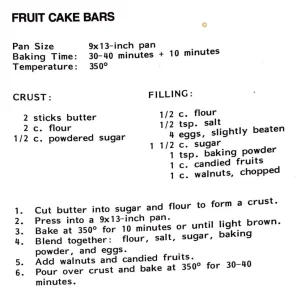 Fruit Cake Bars