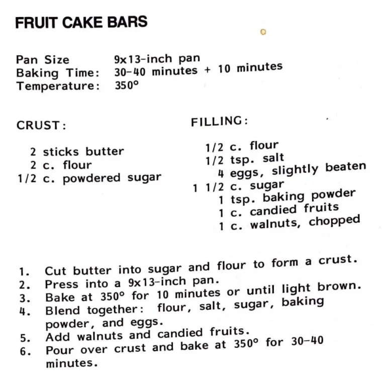 Fruit Cake Bars