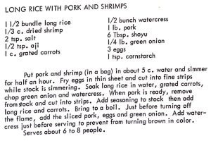 Long Rice with Pork and Shrimps