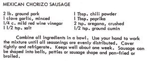 Mexican Chorizo Sausage