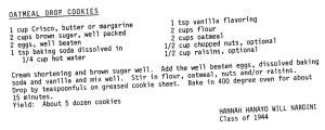Oatmeal Drop Cookies