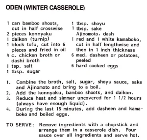 Oden (Winter Casserole)