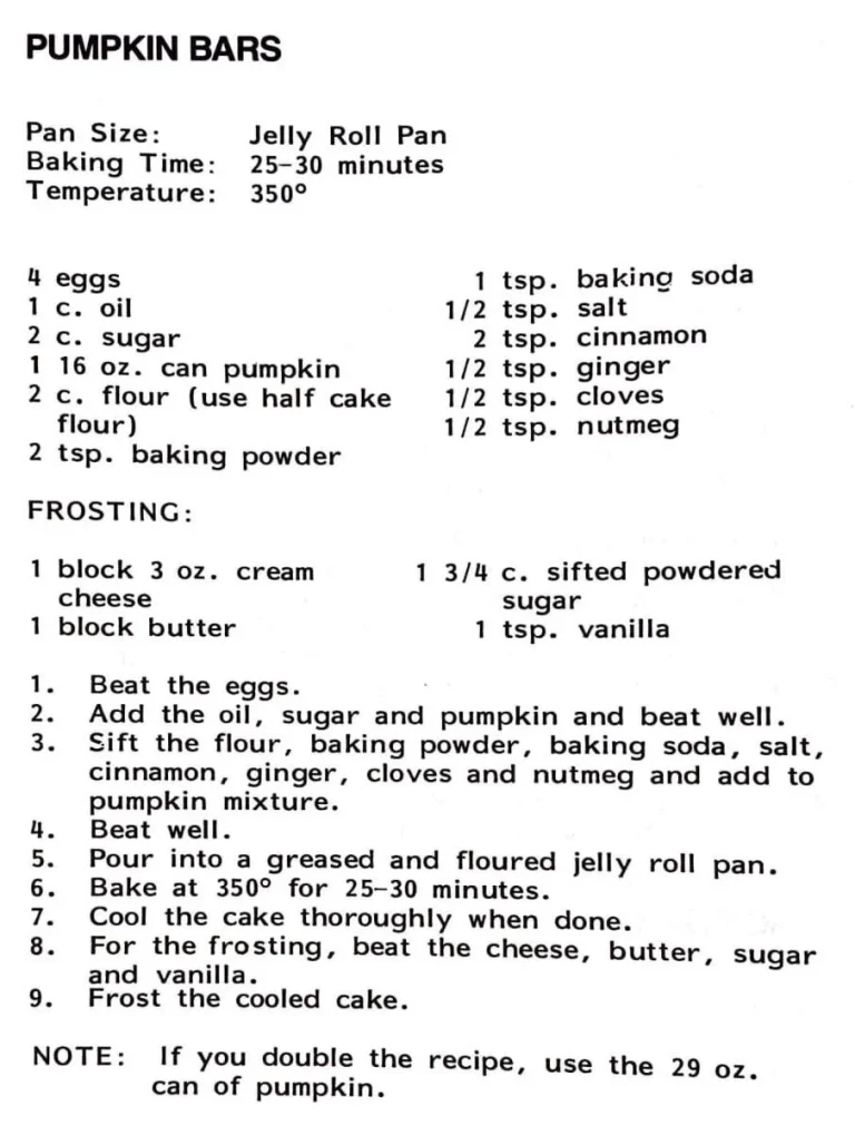 Pumpkin Bars