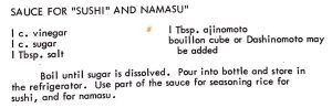 Sauce for “Sushi” and “Namasu”