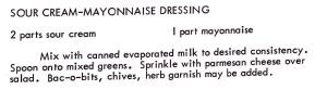 Sour Cream-Mayonnaise Dressing