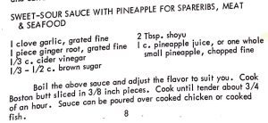 Sweet-Sour Sauce with Pineapple for Spareribs, Meat & Seafood