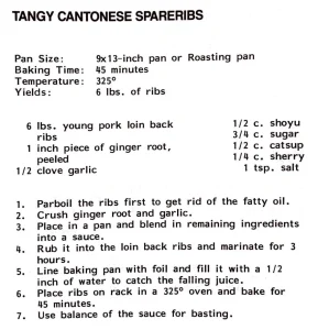 Tangy Cantonese Spareribs